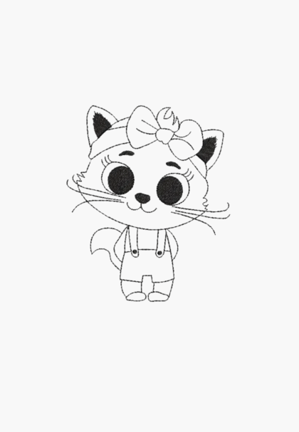 CAT MONOCHROME - Maschinenstickmuster - Sofortiger Download