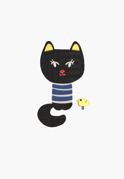 CAT ET POUSSIN - Motif de broderie à la machine - Téléchargement instantané