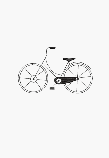 BICYCLE MONOCHROME - Maschinenstickerei Design - Sofortiger Download