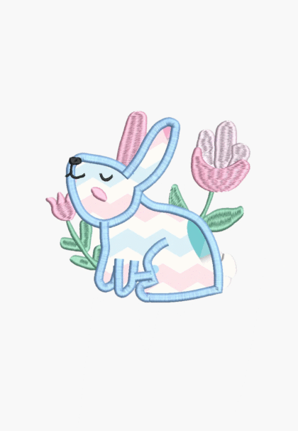 CUTE RABBIT APPLIQUE - Maschinenstickerei Design - Sofortiger Download