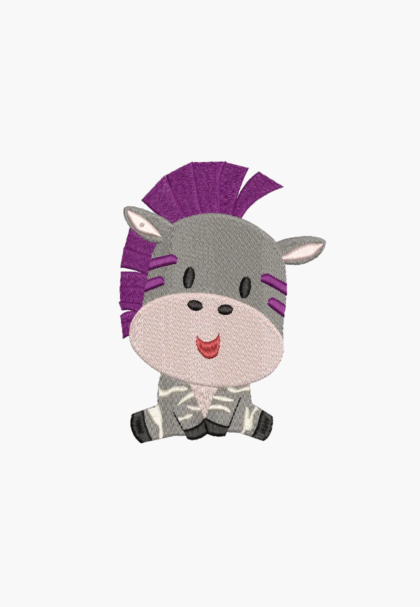 PUNK CUTE ZEBRA - Maschinenstickerei Design - Sofortiger Download
