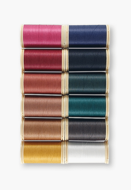 Maison Sajou – Waxed Gloving Thread – Box of 12 Dark Tones – Fil Au Chinois