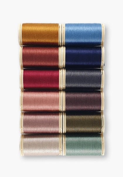 Maison Sajou – Cotton Sewing Thread – Box of 12 Vintage Tones – Fil Au Chinois