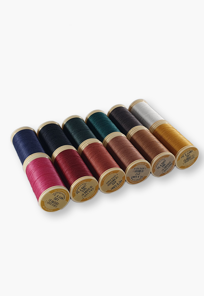 Maison Sajou – Waxed Gloving Thread – Box of 12 Dark Tones – Fil Au Chinois - Image 2