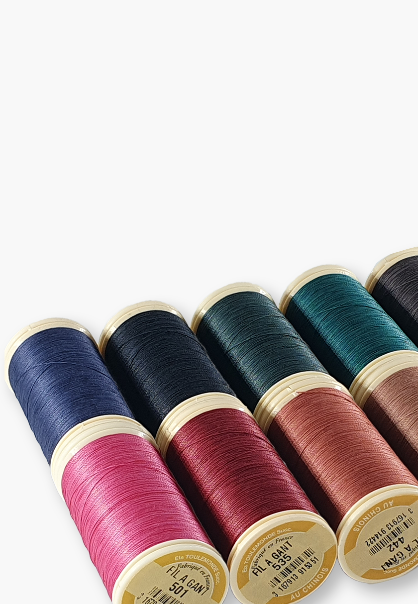 Maison Sajou – Waxed Gloving Thread – Box of 12 Dark Tones – Fil Au Chinois - Image 3