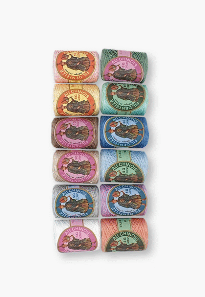 Maison Sajou – Lace Thread Calais – Box of 12 Pastel Tones No. 2 – Fil Au Chinois