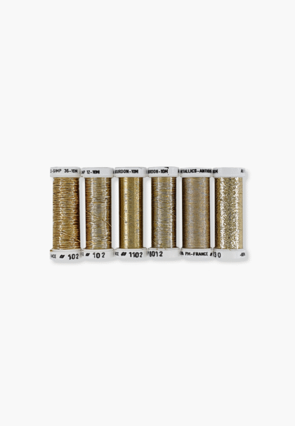 Au Ver à Soie Broderie Métallisés "Or" - Packung mit 6 goldenen Metallic-Fäden