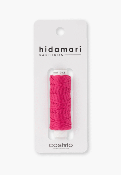 COSMO Hidamari Sashiko Garn 88 - Farbe 8 Himbeere Sorbet - 100% feste Baumwolle