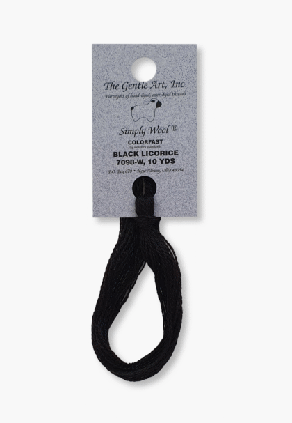 Gentle Art Simply Wool - Réglisse noire 7098W - 10 verges - 100% laine teinte à la main