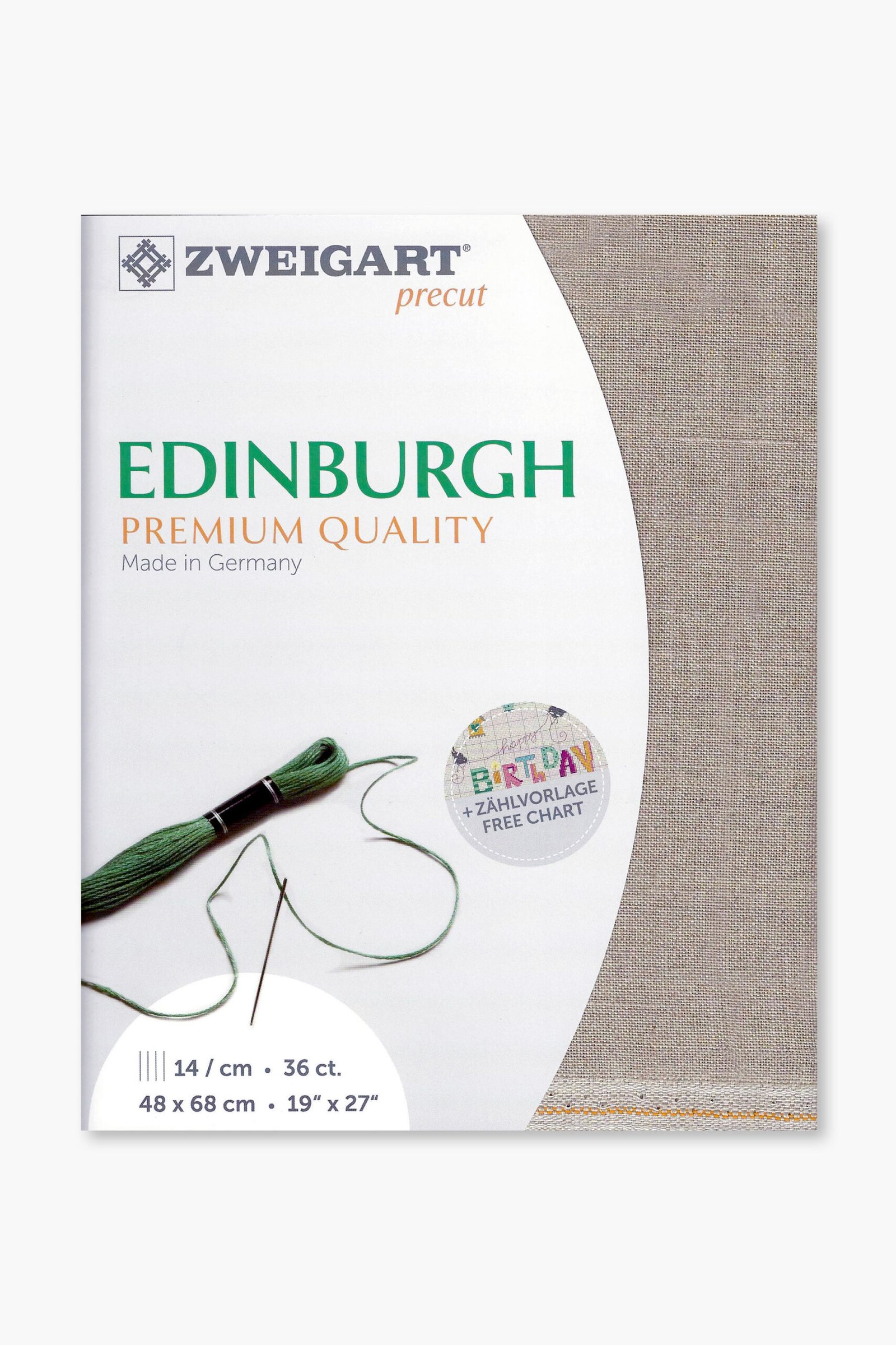 ZWEIGART Edinburgh 36 Count Linen Fabric Colour 53 – 48 × 68 cm