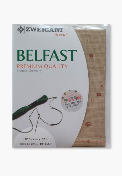 ZWEIGART Belfast 3609 – Precut Linen Fabric 32 Count - Colour 3239 - (48 × 68 cm)