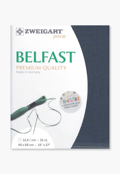 ZWEIGART Belfast 3609 – Precut Linen Fabric 32 Count - Colour 7026 - (48 × 68 cm)