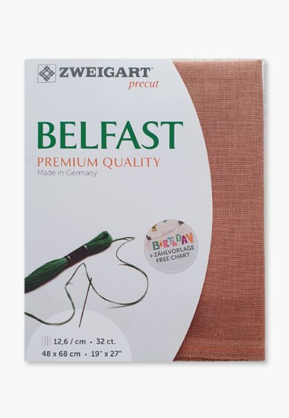 ZWEIGART Belfast 3609 – Precut Linen Fabric 32 Count - Colour 344 - (48 × 68 cm)