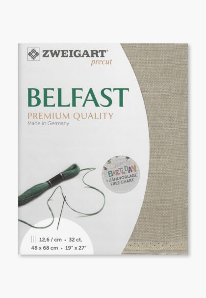 ZWEIGART Belfast 3609 – Precut Linen Fabric 32 Count - Colour 309 - (48 × 68 cm)