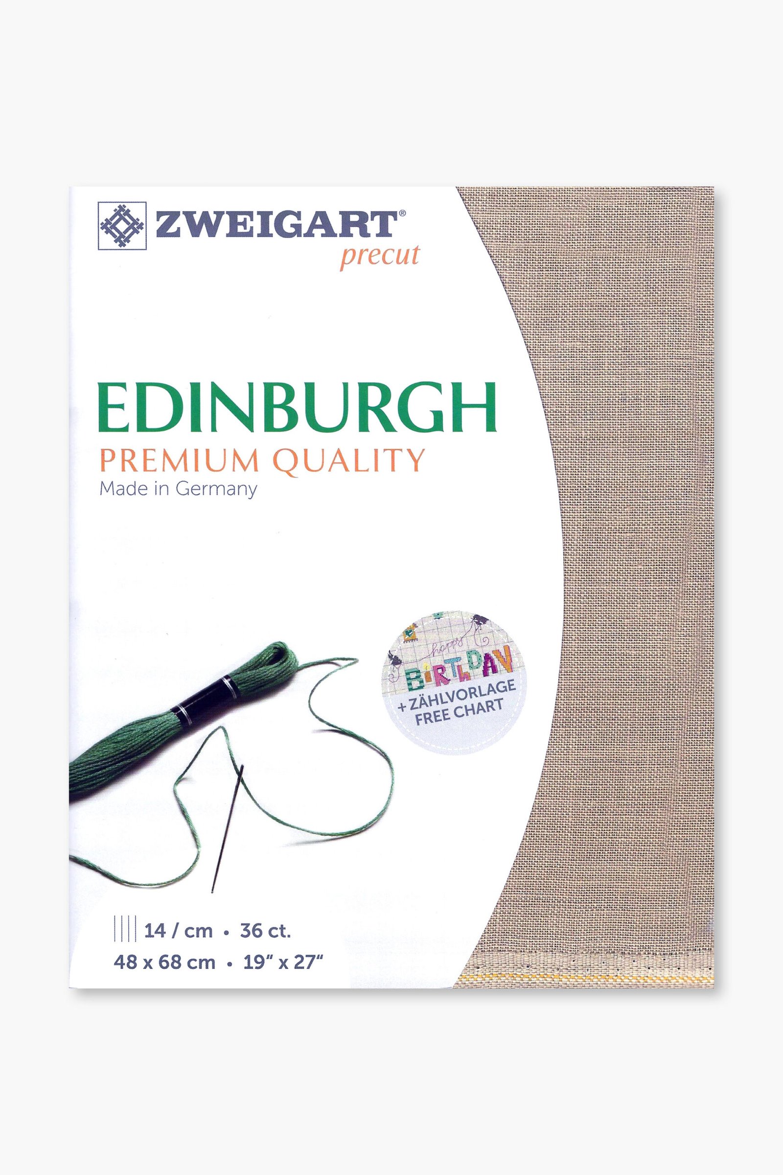 ZWEIGART Edinburgh 36 Count Linen Fabric Colour 309 – 48 × 68 cm