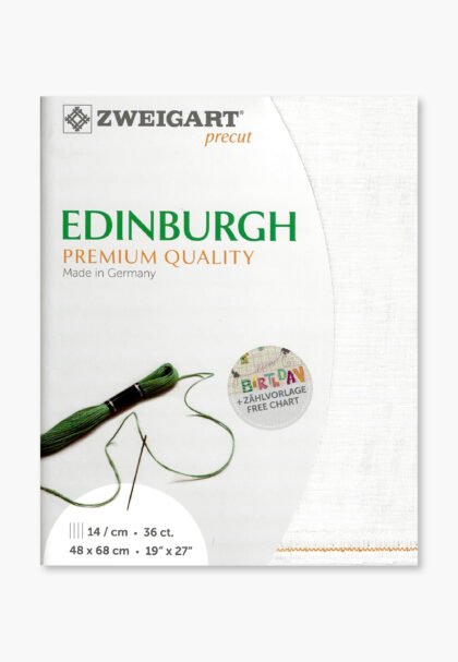 ZWEIGART Edinburgh 36 Count Linen Fabric Colour 100 – 48 × 68 cm