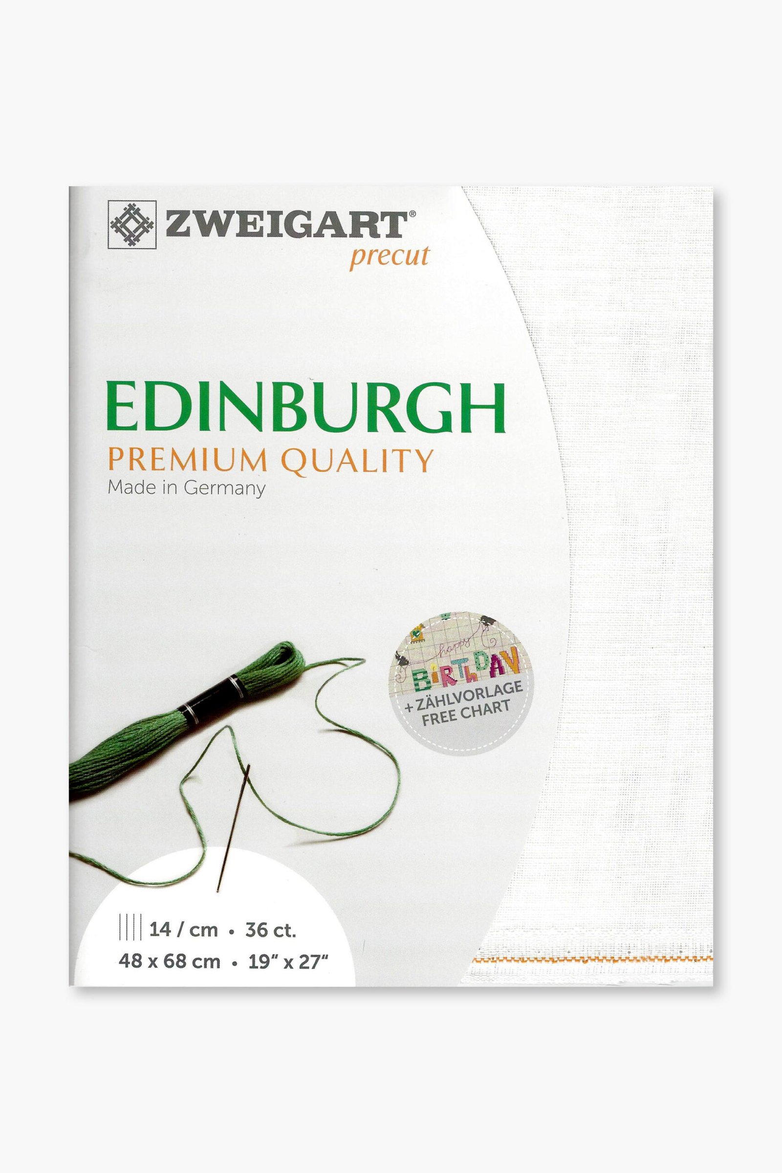 ZWEIGART Edinburgh 36 Count Linen Fabric Colour 100 – 48 × 68 cm