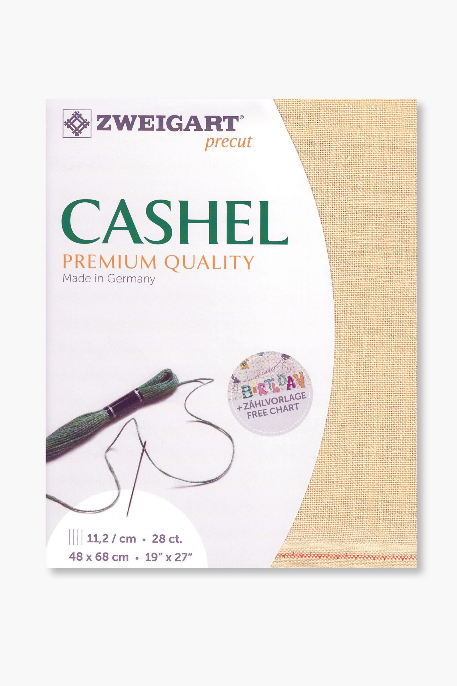 ZWEIGART Cashel 3281 – Precut Linen Fabric 28 Count - Colour 322- (48 × 68 cm)