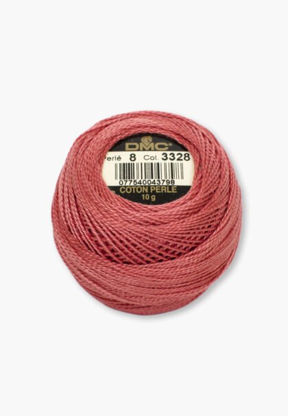 DMC Perlé No. 8 – Color 3328 – 100% Cotton – 10 g Thread Ball