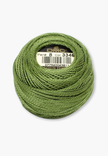 DMC Perlé No. 8 – Color 3346 – 100% Cotton – 10 g Thread Ball
