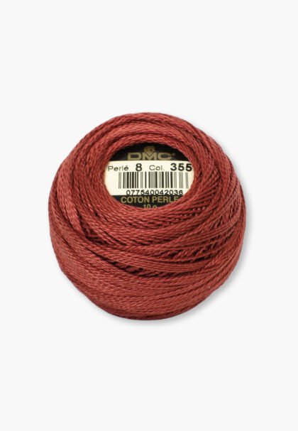 DMC Perlé No. 8 – Color 355 – 100% Cotton – 10 g Thread Ball