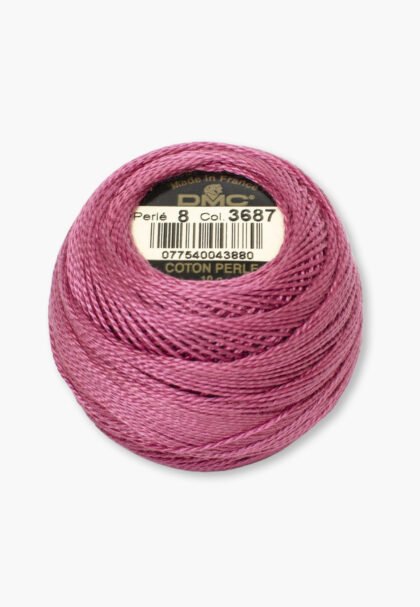 DMC Perlé No. 8 – Color 3687 – 100% Cotton – 10 g Thread Ball
