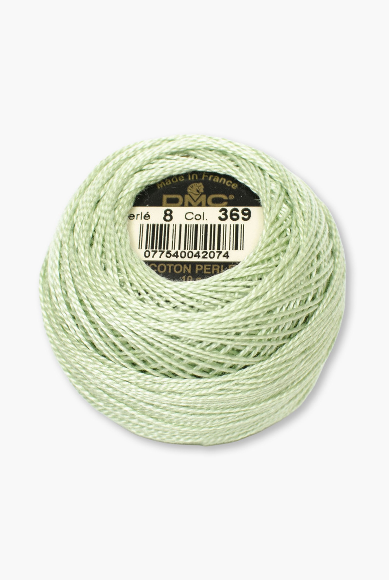 DMC Perlé No. 8 - Color 369 - 100% coton - 10 g de fil en pelote