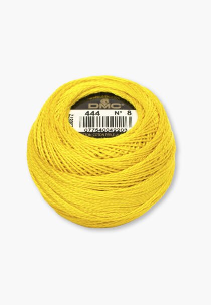 DMC Perlé No. 8 – Color 444 – 100% Cotton – 10 g Thread Ball