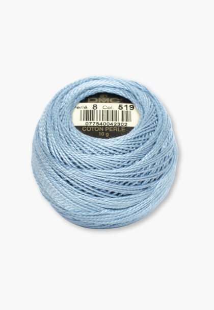 DMC Perlé No. 8 – Color 519 – 100% Cotton – 10 g Thread Ball