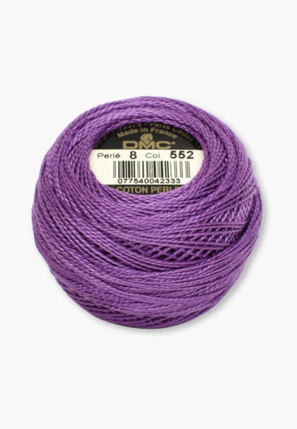 DMC Perlé No. 8 – Color 552 – 100% Cotton – 10 g Thread Ball