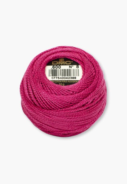 DMC Perlé No. 8 – Color 600 – 100% Cotton – 10 g Thread Ball