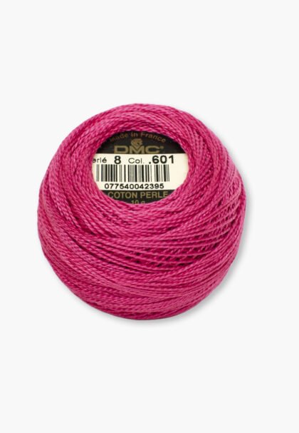 DMC Perlé No. 8 – Color 601 – 100% Cotton – 10 g Thread Ball