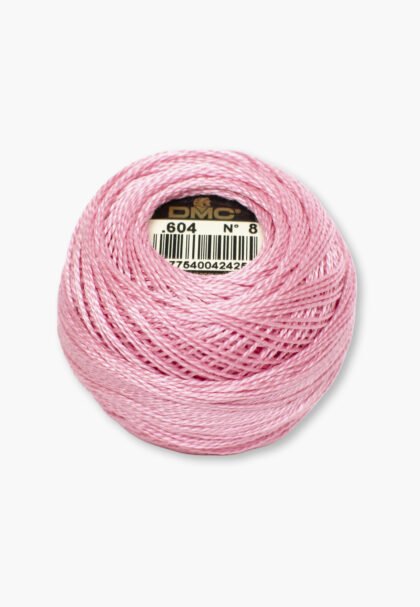 DMC Perlé No. 8 – Color 604 – 100% Cotton – 10 g Thread Ball