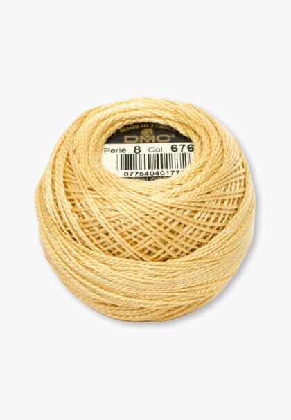 DMC Perlé No. 8 – Color 676 – 100% Cotton – 10 g Thread Ball