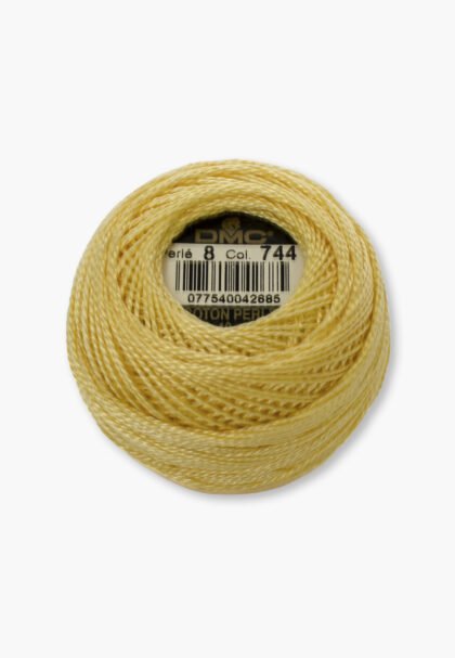 DMC Perlé No. 8 – Color 744 – 100% Cotton – 10 g Thread Ball