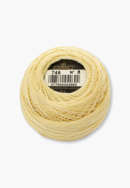 DMC Perlé No. 8 – Color 745 – 100% Cotton – 10 g Thread Ball