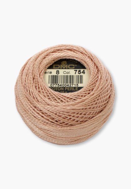 DMC Perlé No. 8 – Color 754 – 100% Cotton – 10 g Thread Ball