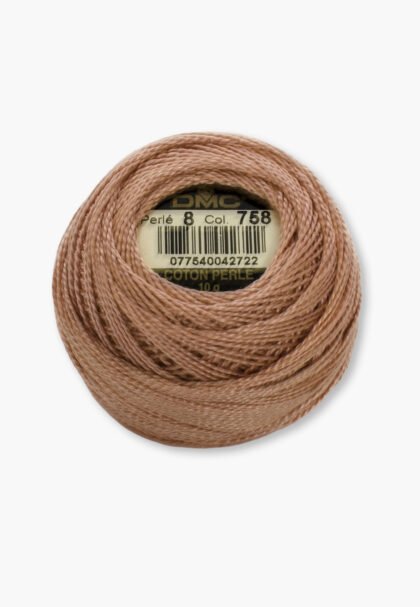 DMC Perlé No. 8 – Color 758 – 100% Cotton – 10 g Thread Ball