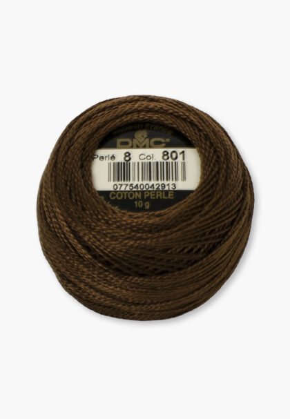 DMC Perlé No. 8 – Color 801 – 100% Cotton – 10 g Thread Ball