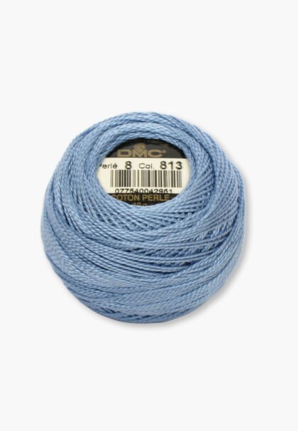 DMC Perlé No. 8 – Color 813 – 100% Cotton – 10 g Thread Ball