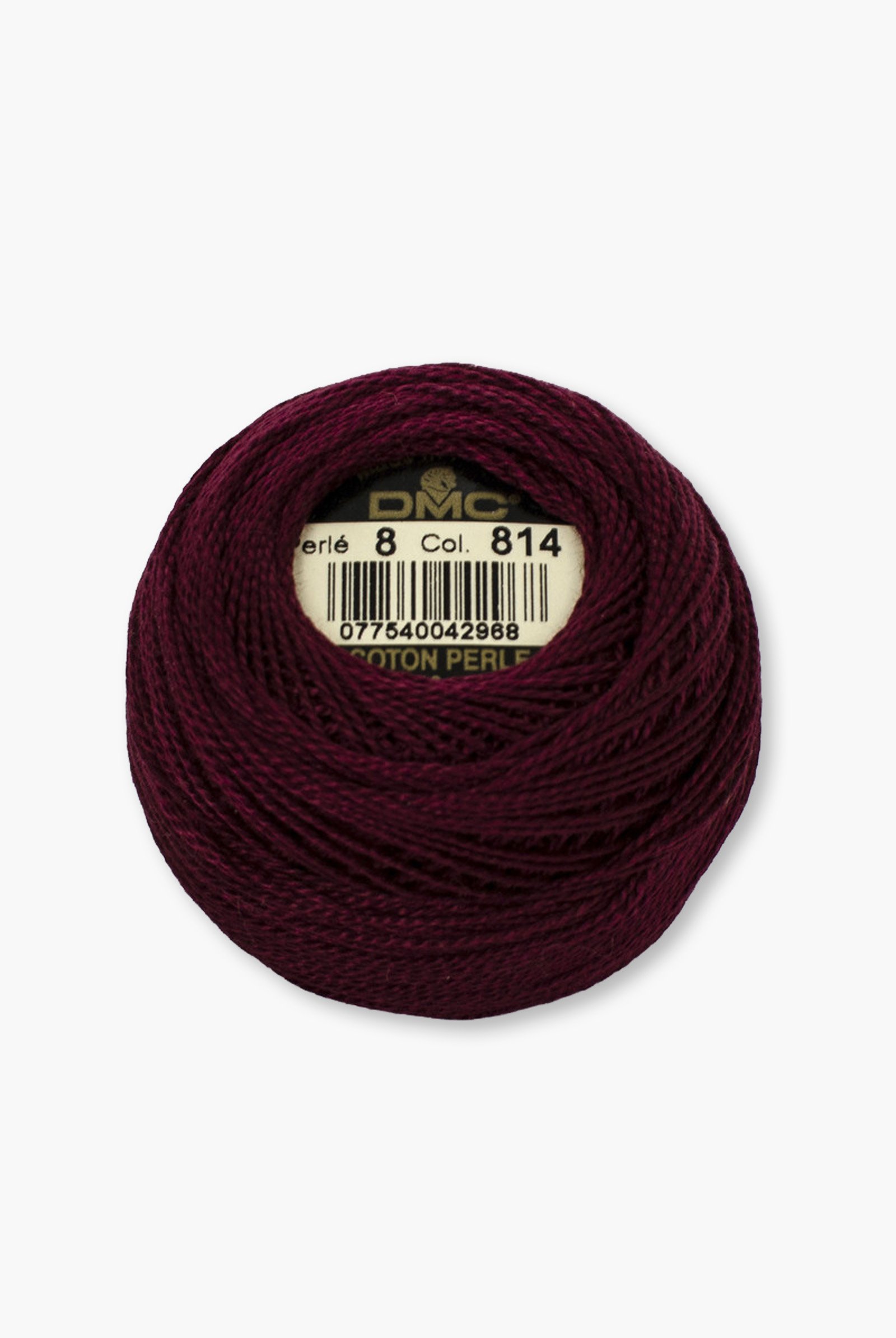 DMC Perlé No. 8 – Color 814 – 100% Cotton – 10 g Thread Ball