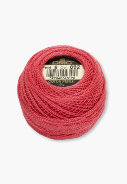 DMC Perlé No. 8 – Color 892 – 100% Cotton – 10 g Thread Ball