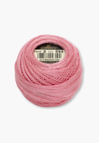DMC Perlé No. 8 – Color 894 – 100% Cotton – 10 g Thread Ball