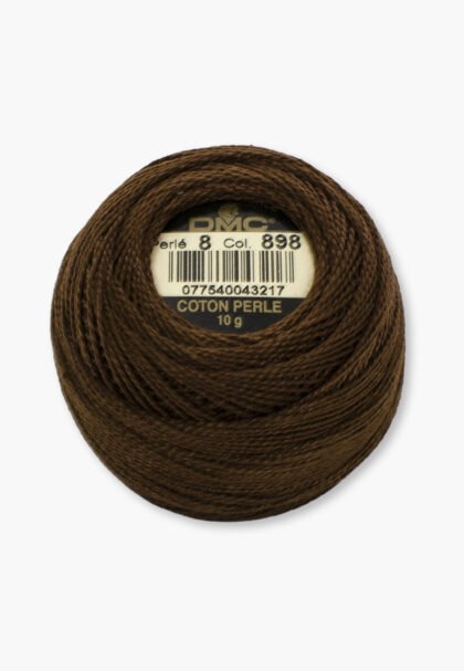DMC Perlé No. 8 – Color 898 – 100% Cotton – 10 g Thread Ball