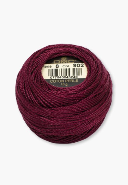 DMC Perlé No. 8 – Color 902 – 100% Cotton – 10 g Thread Ball