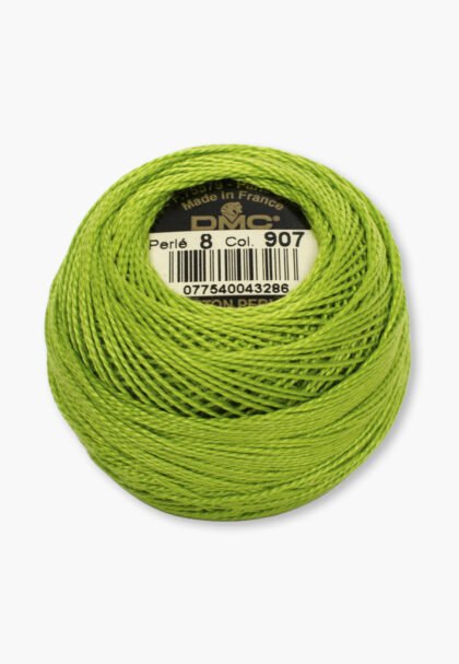 DMC Perlé No. 8 – Color 907 – 100% Cotton – 10 g Thread Ball
