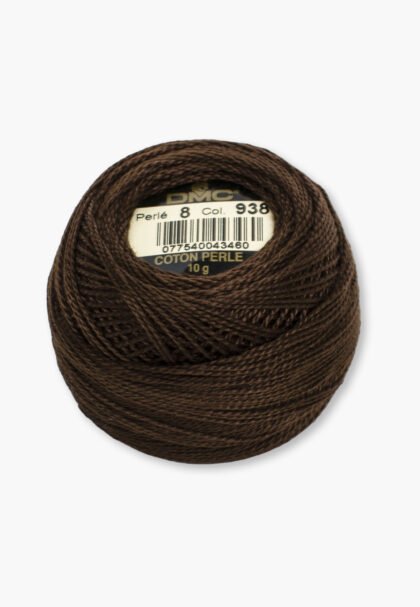 DMC Perlé No. 8 – Color 938 – 100% Cotton – 10 g Thread Ball