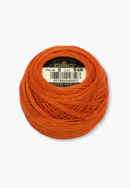 DMC Perlé No. 8 – Color 946 – 100% Cotton – 10 g Thread Ball