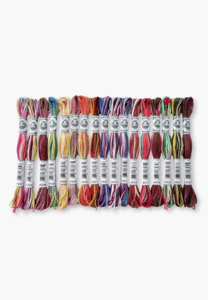 DMC Mouliné Coloris – 17 Skeins Mixed Colours – 6-Strand Cotton Embroidery Floss – 8 m
