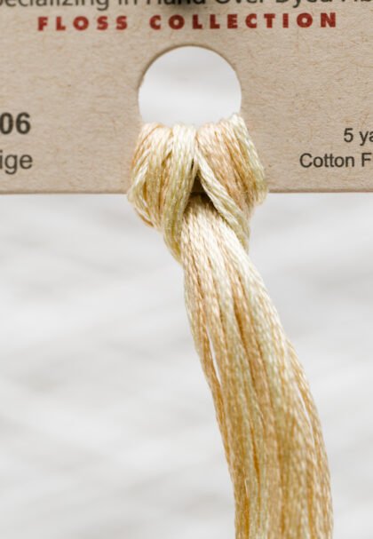 Weeks Dye Works Cotton Floss – 1106 Beige – 5 Yards, Hand-Dyed